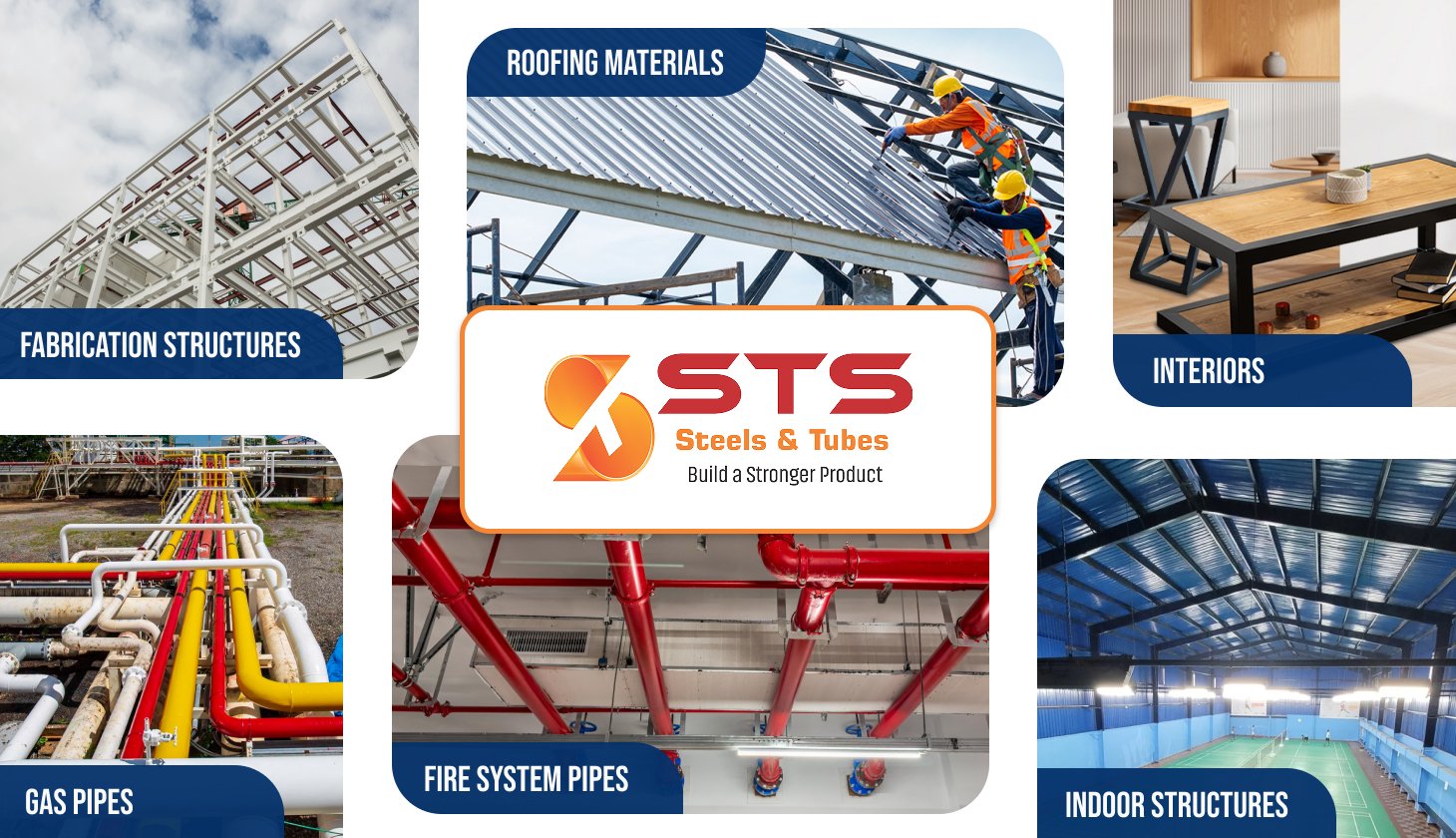 STS Steels industrial operations including steel pipes, warehouse, and manufacturing process